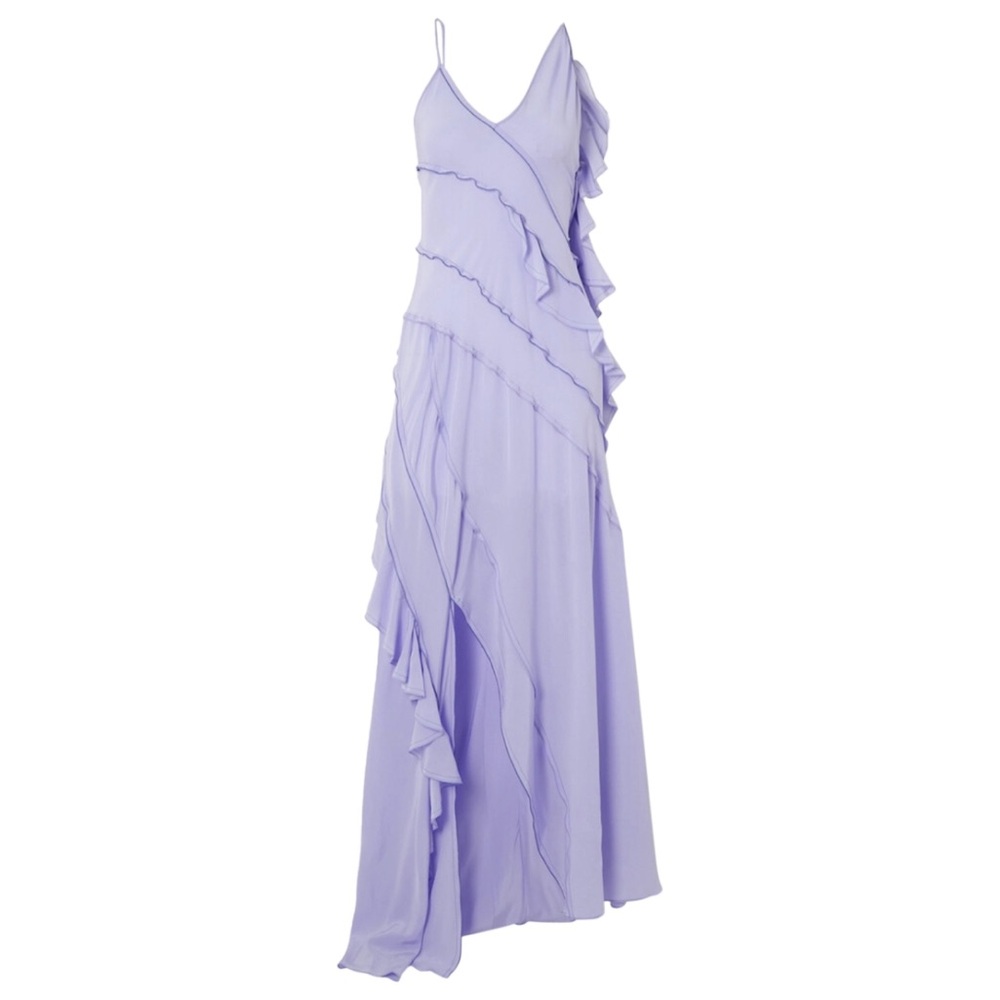 Lilac Ruffle Maxi Dress Victoria Beckham